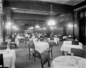 Dining Chair Prints: Dining room, Hotel Latham, New York, N.Y. between 1905 and 1915. Creator: Unknown