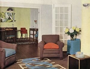 Decorative Art 1937 Gallery: Dining-room and lounge in a reconstructed London apartment for Mrs