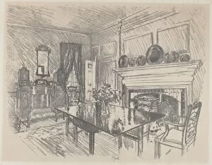 The Dining Room, Stenton, 1912. Creator: Joseph Pennell