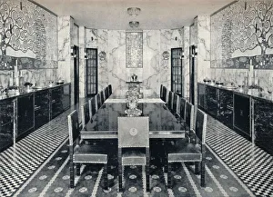 Gustav Prints: The Dining Room of the Stoclet Palace, Brussels, Belgium, c1914