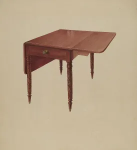 Drawer Prints: Dining Room Table, c. 1936. Creator: Howard Weld