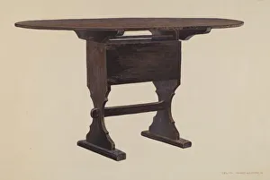 Ernest A Towers Jr Prints: Dining Room Table, c. 1942. Creator: Ernest A Towers Jr