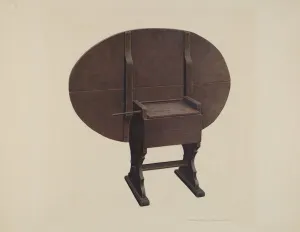 Dark Wood Prints: Dining Table, 1935 / 1942. Creator: William H Edwards