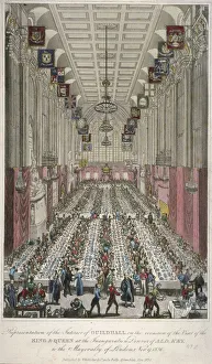 Banqueting Hall Gallery: Dinner in the Guildhall, City of London, 1830
