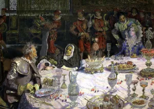 Spain Community Of Madrid Prints: Dinner at the home of the Dukes (part 2, chapter 21) episode of Don Quixote, Miguel