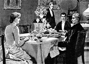 The dinner passed off without a hitch; the topic of conversation was chiefly Cambridge... 1883. Creator: R. Taylor