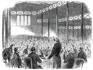 Shropshire Prints: Dinner in the Pavilion, Royal Agricultural Societys Show, Shrewsbury, 1845