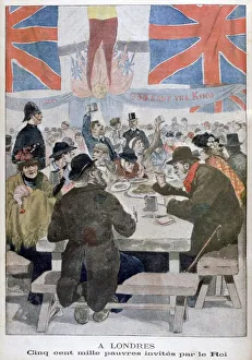 Celebrations Prints: Dinner for the poor in celebration of the coronation of King Edward VII, London, 1902