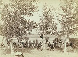 Cowboy Prints: Dinner scene, between 1887 and 1892. Creator: John C. H. Grabill