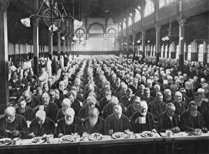 Dining Hall Gallery: At dinner, St Marylebone Workhouse, London, c1901 (1903)