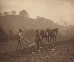Ploughing Gallery: Dinnertime, c. 1890. Creator: Sutcliffe, Frank Meadow