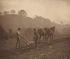 Plough Prints: Dinnertime, c. 1890. Creator: Sutcliffe, Frank Meadow