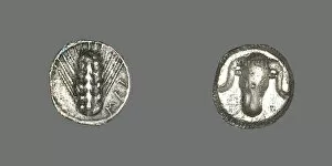 Diobol (Coin) Depicting an Ear of Grain, 500-473 BCE. Creator: Unknown