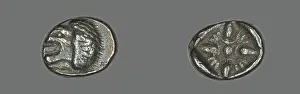 Ionian Prints: Diobol (Coin) Depicting a Lion, early 5th century BCE. Creator: Unknown
