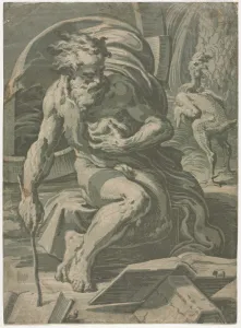 Diogenes, c. 1524-1527. Creator: Ugo da Carpi (Italian, c. 1479-c. 1532)