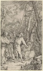 Rosa Salvator Prints: Diogenes Casting away his Bowl, 1662. Creator: Salvator Rosa