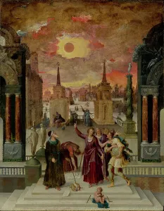 Eclipse Prints: Dionysius the Areopagite Converting the Pagan Philosophers, 1570s. Creator: Antoine Caron