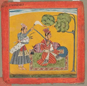 Pahari Hills Prints: Dipak Raga, One of the Thirty-Six Melodies (Ragamala): Personifying Love, c. 1690