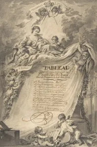 Compasses Gallery: Diploma for the Freemasons of Bordeaux, after Francois Boucher, 1766
