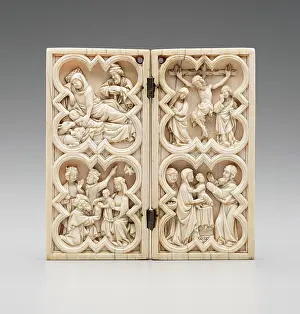 Nativity Prints: Diptych: Four Scenes from the Life of Christ, 14th century. Creator: Unknown