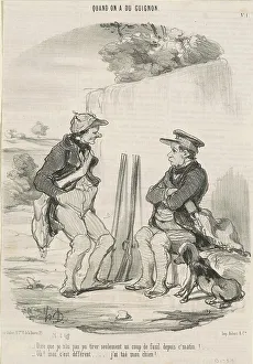 Bad Luck Prints: Dire que je n'ai pas pu tirer... 19th century. Creator: Honore Daumier