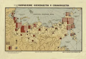Cartographic Prints: The direction of reindeer husbandry and dog breeding, 1932. Creator: Unknown