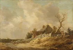 Wayside Prints: Dirt Road with Farmhouse and Board Fence, 1629. Creator: Jan van Goyen