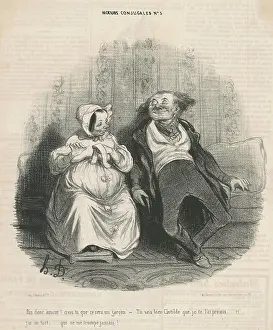 Family Life Prints: Dis donc amour! Crois-tu que ce sera un garcon... June 16, 1839 Creator: Honore Daumier