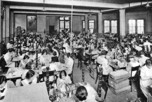 Mission House Prints: Disabled girls working at the Watercress and Flower Girls Christian Mission