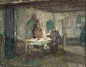 Images Dated 6th July 2021: And He Disappeared out of Their Sight, ca. 1898. Creator: Henry Ossawa Tanner