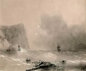 Battle Of Balaclava Collection: The disaster of the British fleet off the coast of Balaclava on November 14th, 1854, 1854