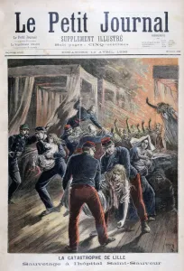 Lille Prints: Disaster at Saint-Sauveur hospital, Lille, France, 1896. Artist: Henri Meyer