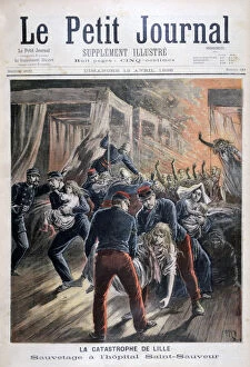 Disaster at Saint-Sauveur hospital, Lille, France, 1896. Artist: Henri Meyer