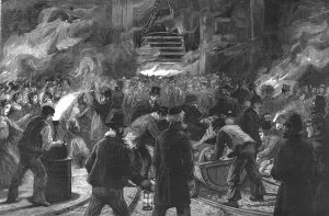 The Disastrous Colliery Explosion at Llanerch, Monmouthshire; The Midnight Shift waiting... 1890. Creator: Unknown