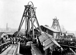 Miners Prints: The Disastrous Flooding of Audley Colliery; entrance to the pit