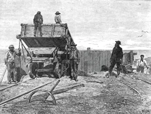 Peruvian Prints: Discharging Guano-Wagons; About the Chincha Islands, 1875. Creator: Unknown