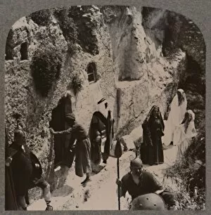 Disciples, with the women, early at the Sepulchure of Christ, c1900