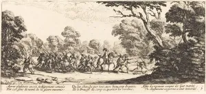 Criminals Prints: Discovery of the Criminal Soldiers, c. 1633. Creator: Jacques Callot