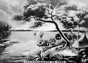 Santa Maria Prints: The Discovery of Cuba, (15th century), 1920s