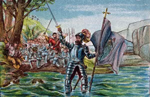 Discovery by Vasco Nunez de Balboa of the Pacific Ocean, taking possession of it in September 1513