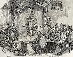 Dais Prints: Discussion between the Duke of Alcudia and the Count of Aranda