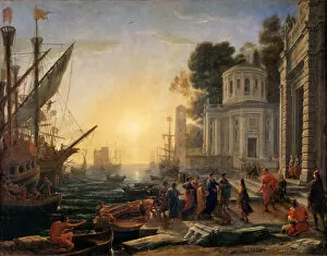 The Disembarkation of Cleopatra at Tarsus. Artist: Lorrain, Claude (1600-1682)