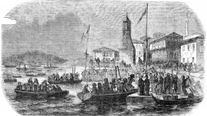 Highlander Prints: Disembarkment of the Algerians and Highlanders at Gallipoli, 1854. Creator: Unknown