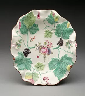 Berries Gallery: Dish, Chelsea, c. 1760 or probably later copy. Creator: Chelsea Porcelain Manufactory