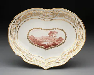 Heart Shape Prints: Dish, Derby, 1780 / 95. Creator: Derby Porcelain Manufactory England