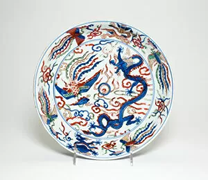 Dish with Dragons and Phoenixes, Ming dynasty, Wanli period