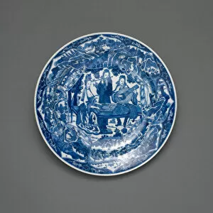 Instrument Gallery: Dish with Europeans Playing Musical Instruments, Qing dynasty, Kangxi period (1661-1722)