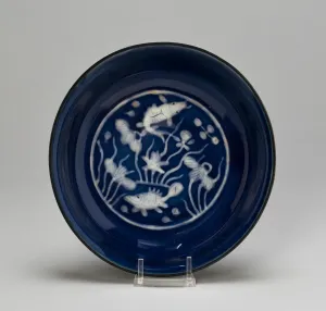 Awata Ware Prints: Dish with Fish Swimming in Lotus Pond, Ming dynasty (1368-1644), Wanli reign (1573-1620)