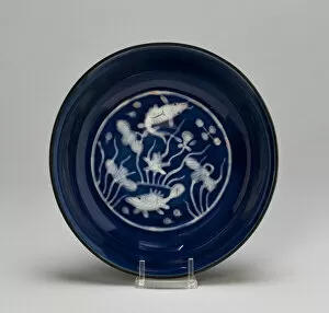 Lotus Flower Gallery: Dish with Fish Swimming in Lotus Pond, Ming dynasty (1368-1644), Wanli reign (1573-1620)
