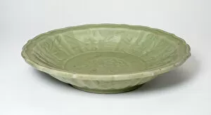 Celadon Gallery: Dish with Flowers and Foliate Rim, Ming Dynasty (1368-1644). Creator: Unknown